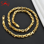 Original Dubai 18k Gold Plated Men's and Women's Necklace Irregular Rectangular Weaving Hip Hop Party Jewelry Gifts