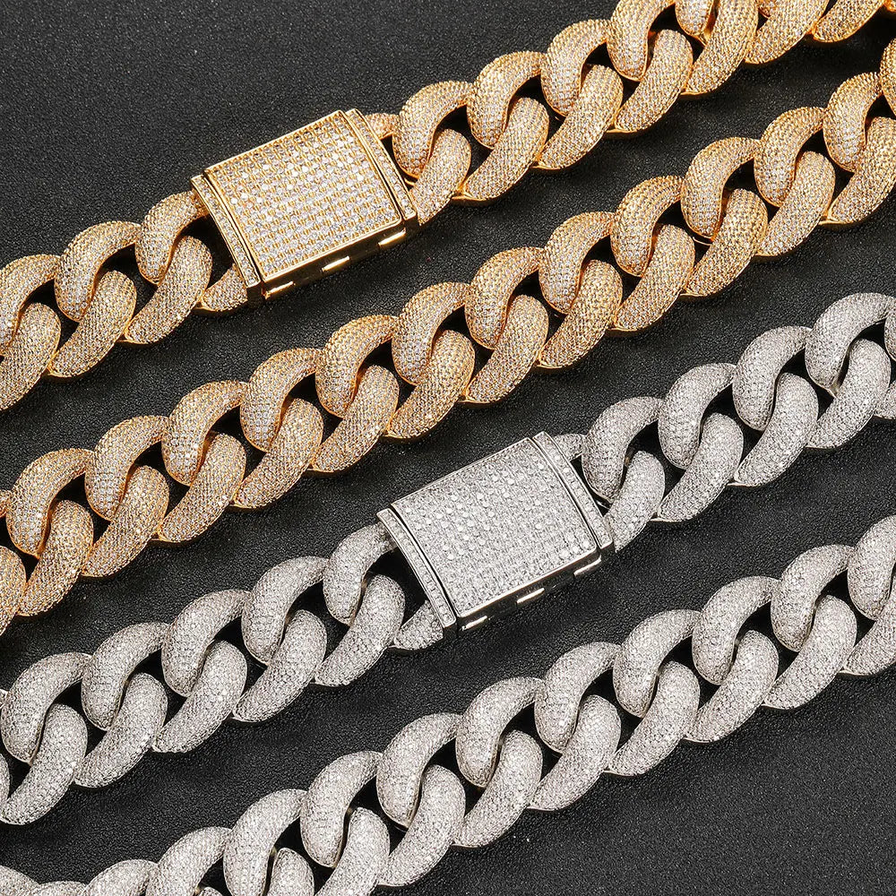 Iced Out Cuban Necklace Stainless Steel 25MM