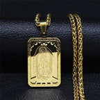 Virgin Mary Stainless Steel Pendant Necklace