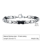 Punk Byzantine Bracelets for Men Boys,Stainless Steel Handmade Links Bracelet,Stylish Casual Jewelry Gifts