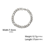 My Shape Fashion Cuban Chain Men Bracelet Stainless Steel 3/5/7/9mm Width Chain Bracelets Figaro Chain Boy Wrist Jewelry Couple