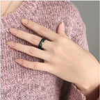 Minimalist Men 8mm Smooth Band Ring — Black-Tone