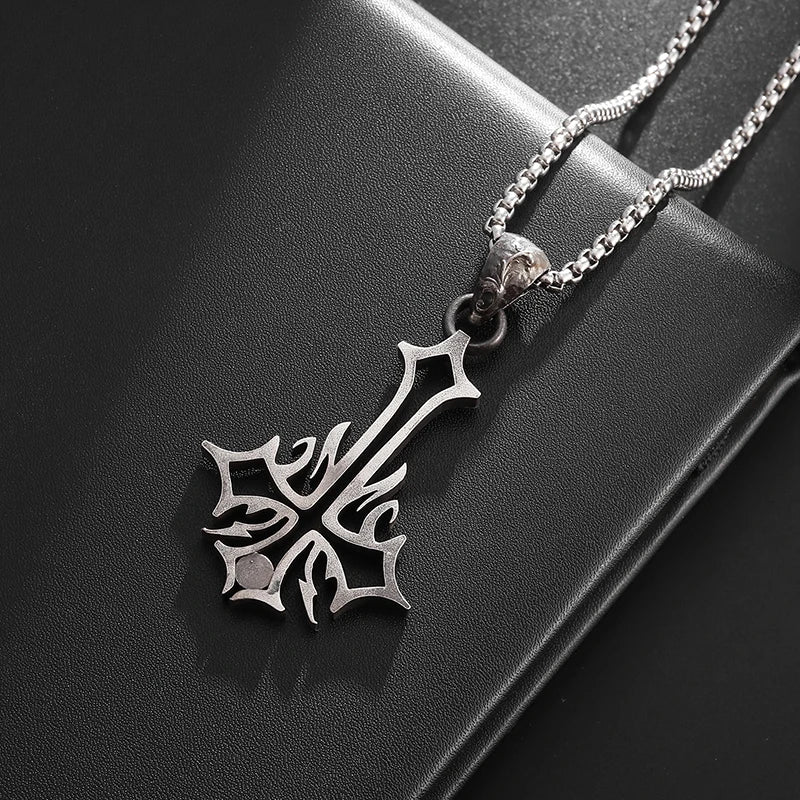 Vintage Catholic Cross Pendant Necklace — Amulet