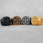 Never Fade Stainless Steel Personalized Cross Men's Faith Ring Hip Hop Punk Boyfriend Men's Jewelry Creative Gift