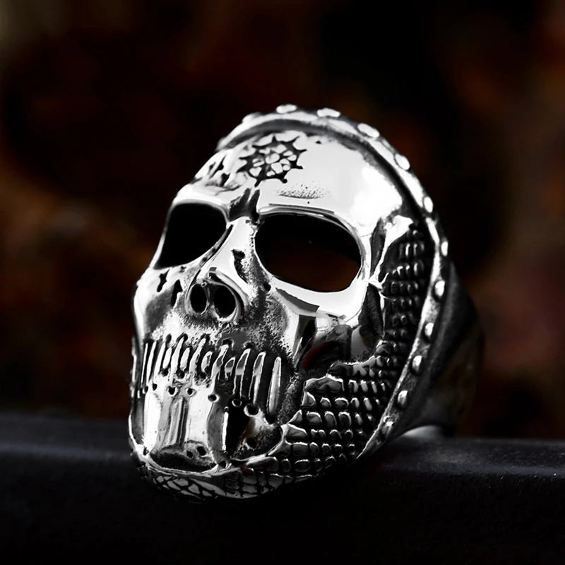 New Creative Stainless Steel Viking Warrior Double Axe Ring for Men Fashion Punk Hip Hop Party Jewelry