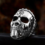 New Creative Stainless Steel Viking Warrior Double Axe Ring for Men Fashion Punk Hip Hop Party Jewelry