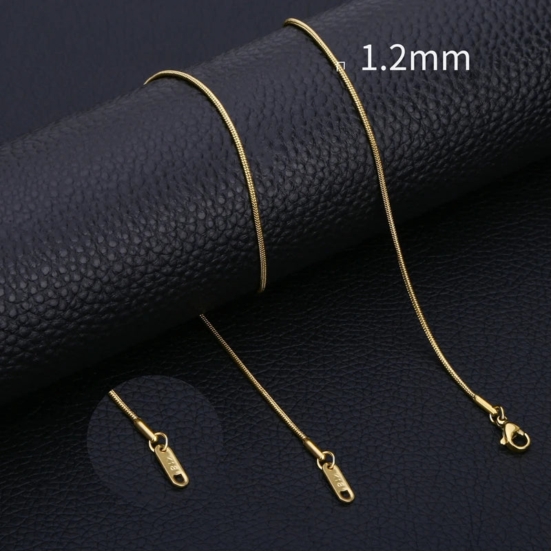 HIYEE Stainless Steel Snake Chain Necklace Chains for DIY for Women Jewelry Making Findings Pendants Lobster Clasps