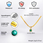 Stone Cuban Chain Pendant Necklace — SS