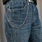 Men's Long Belt Jeans Wallet Chain Keychain