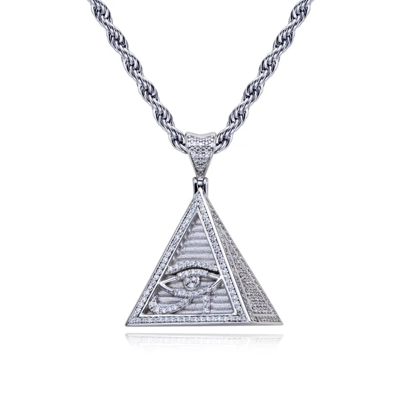 Iced Out Eye of Horus Pendant — 925 Silver