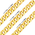 LUXUSTEEL Basic Punk Stainless Steel Chain Necklace For Women Men Cuban Figaro Braided Wheat Link Choker 5MM/7MM