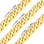 LUXUSTEEL Basic Punk Stainless Steel Chain Necklace For Women Men Cuban Figaro Braided Wheat Link Choker 5MM/7MM