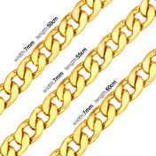 Cuban Figaro Link Chain Necklace — Stainless 7MM