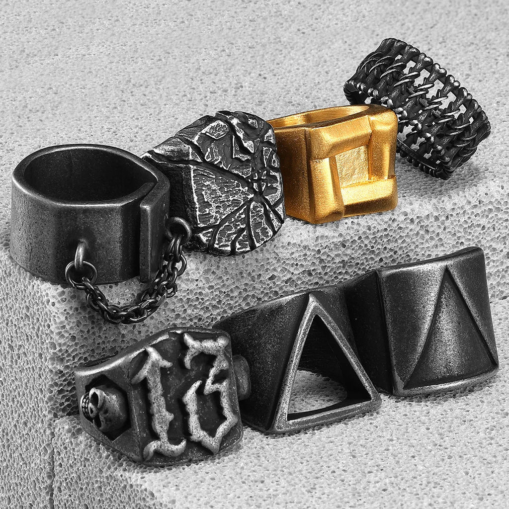 Geometry Texture Ring — Stainless Steel