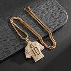 Iced Out Soccer Star Pendant Necklace Stainless