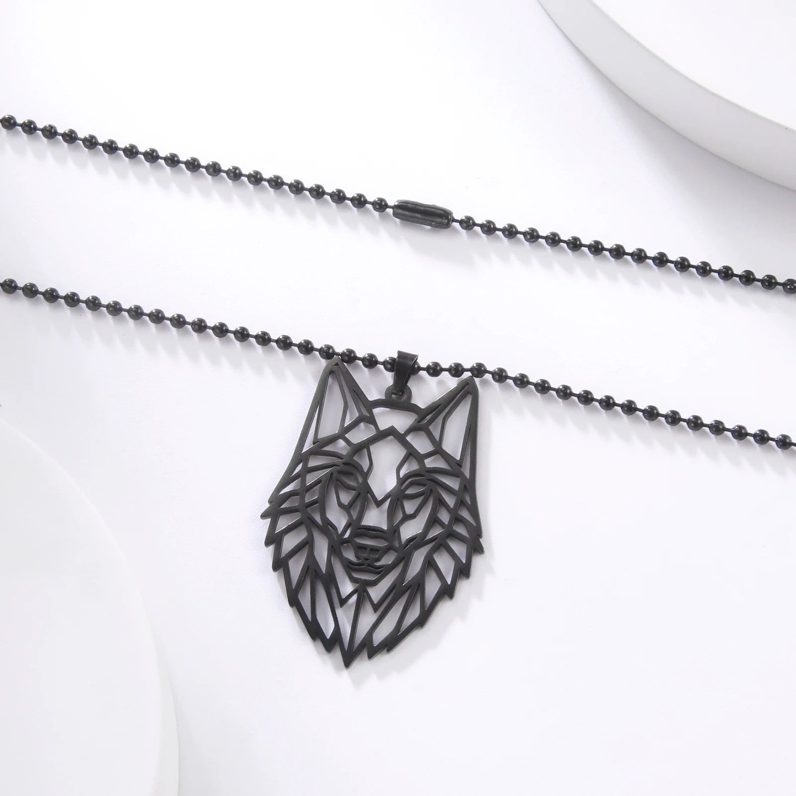Skyrim Wolf Amulet Cut Out Pendant Necklace Men Women Stainless Steel Hip Hop Box Chain Necklaces Animal Jewelry Birthday Gift