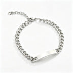 1pcs Steel Color Link Blank Jewerly Women Stainless Steel For Men Charm ID Bangle Lovers Couple Gift Jewelry Wholesale