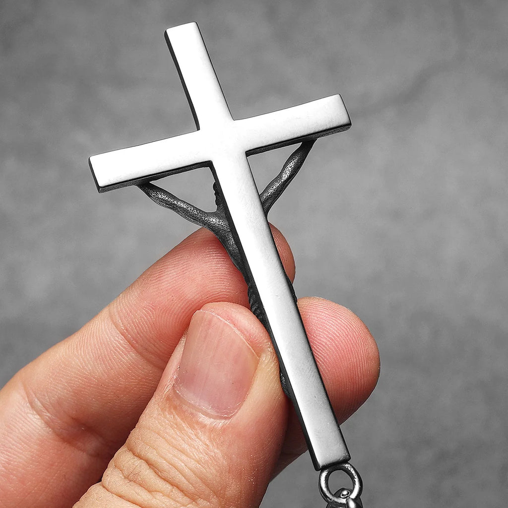 Inverted Cross Pendant — Stainless Steel