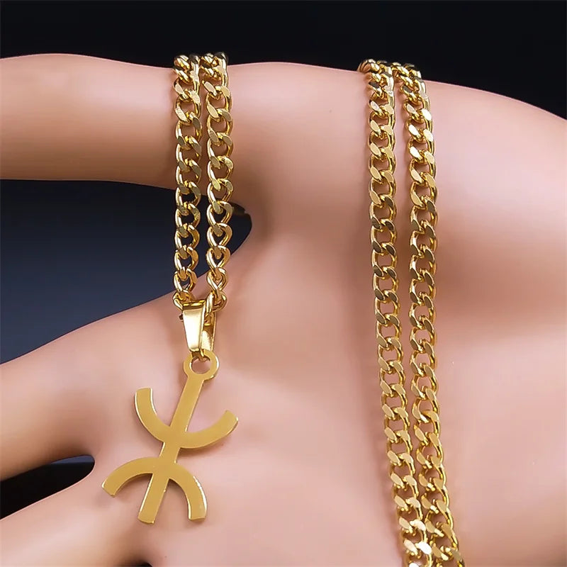 Africa Symbol Pendant Necklace — Stainless Steel