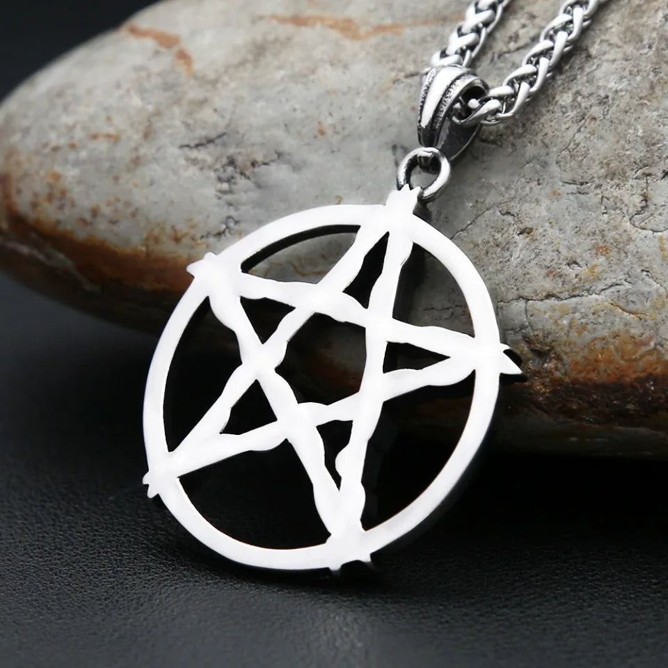 Pentagram Stainless Steel Pendant Necklace