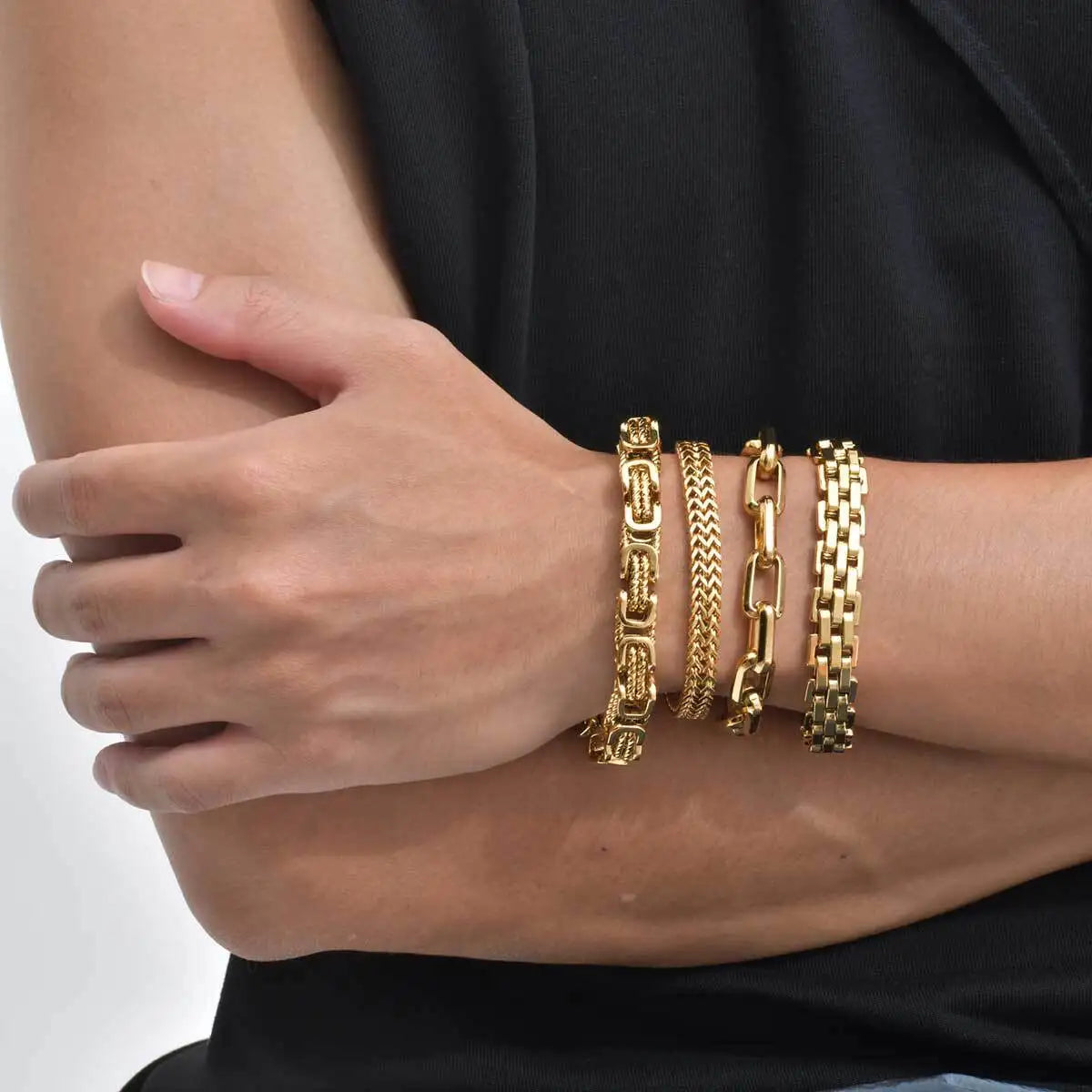 Gold Chunky Chain Bracelet — Stainless Steel