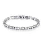 Silver Jewelry 4MM Tennis Bracelet Inlaid with Zircon, Luxury Banquet Engagement Party Gift for Women
