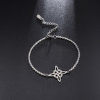 Witchcraft Witch Knot Necklace Irish Trinity Knot Triple Spiral Pendant Stainless Steel Ankh Cross Pentagram Amulet Jewelry