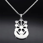 Kabbalah Sephirot Tree of Life Crescent Moon Necklace Cabala Stainless Steel Pendant Necklaces Jewelry Gitfs עץ החיים