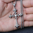 Gothic Cross Steel Pendant European American Retro