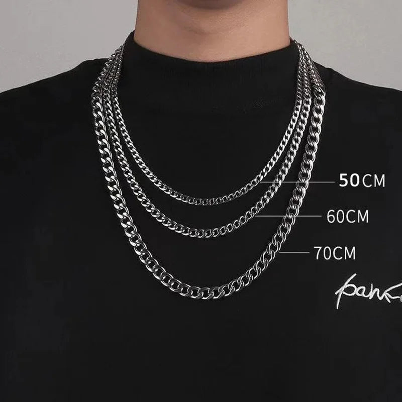 Cuban Chain Necklace 3-9mm — Stainless