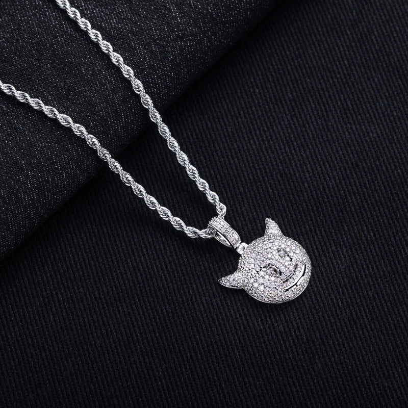 Iced Out Demon Pendant — 14K Gold