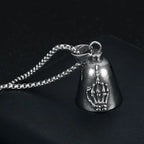 Moto Bell Steel Pendant Retro Skeleton Palm Middle