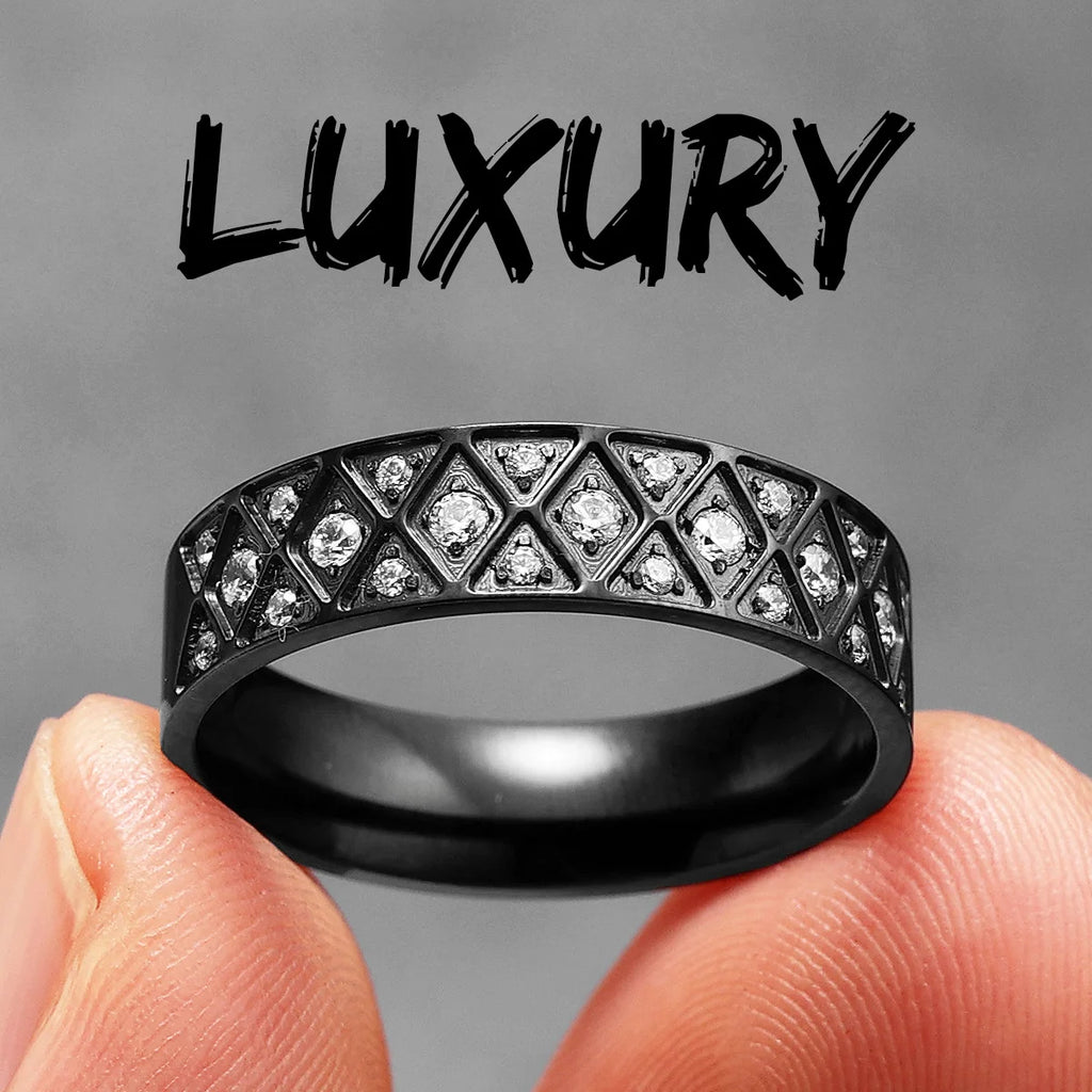 Gemstone Statement Ring — Stainless Steel