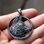 Viking Wolf Stainless Steel Pendant Necklace