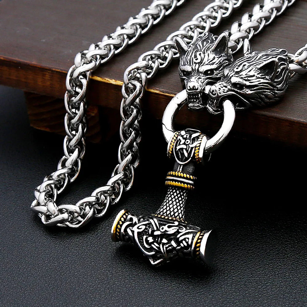 Mjölnir Thor's Hammer Pendant Necklace — Stainless Steel