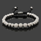 Iced Out Royal CZ Ball Bracelet — Stainless Steel