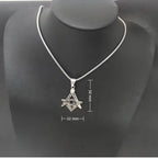 Masonic Necklace for Men Gold Silver Plated Mason Energy Freemason Pendant Stainless Steel Amulet Religious Gothic Punk