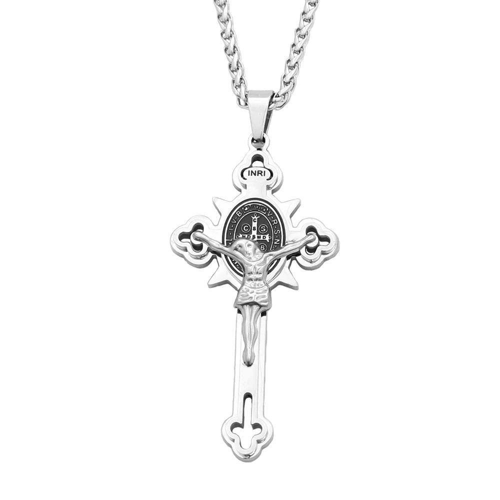 Cross Jesus Christ Steel Pendant 316L Religious