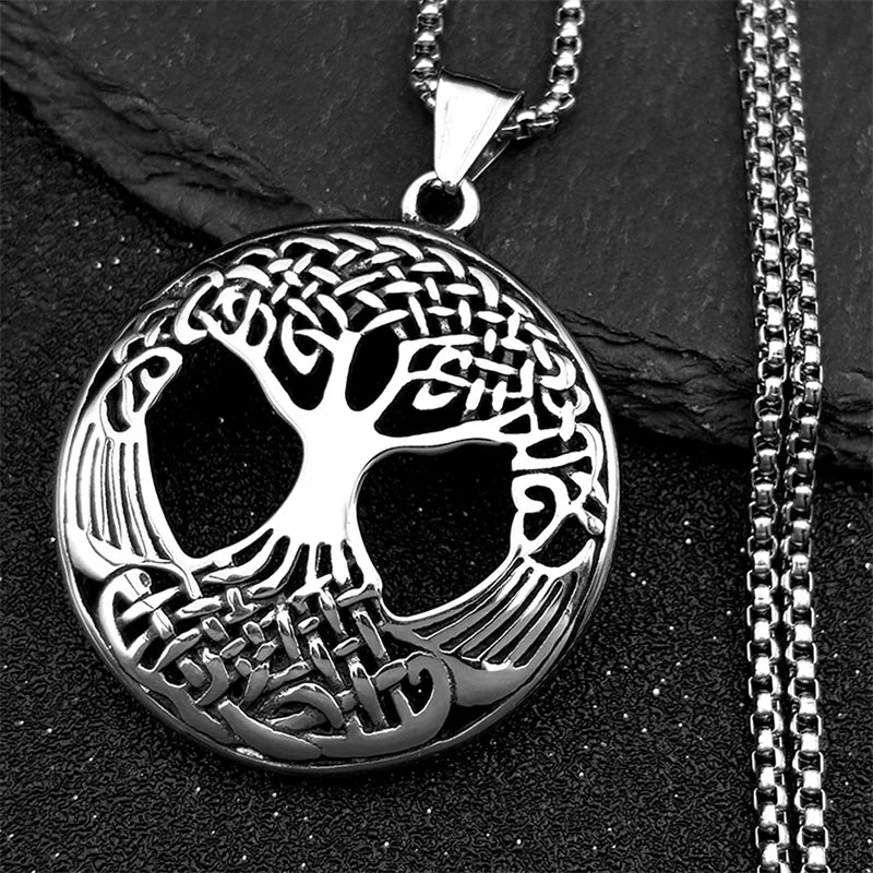 Tree Of Life Silver Pendant Vintage Knot World