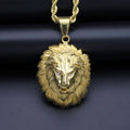 Lion Head Gold Pendant Necklace