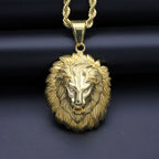 Lion Head Gold Pendant Necklace