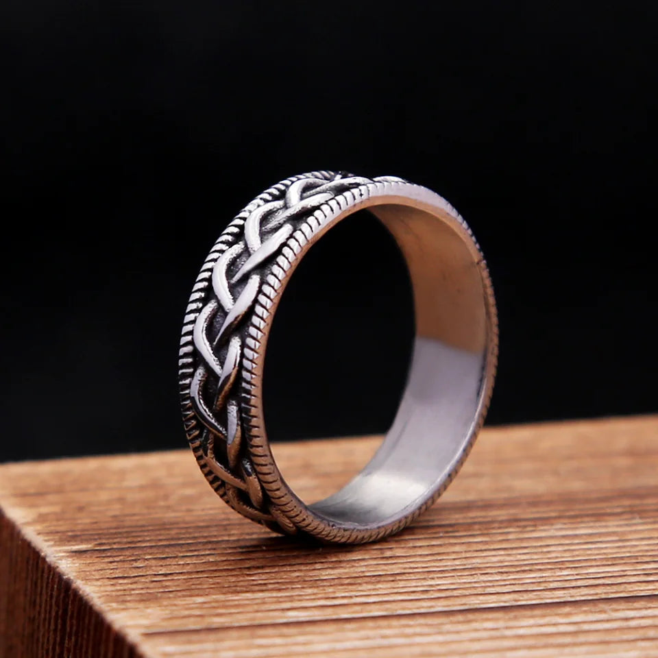 Viking Steel Ring Vintage Celtic Knot 316L Punk