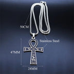 Egyptian Ankh Cross Necklace — Stainless Steel