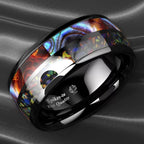 Red Personalized Couple Tungsten Carbide Ring with Spider Pattern Dome Edge,Comfortable Fit, Fashionable Daily Item,Wedding Ring