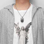 Japanese Yokai Prajna Punk Stainless Steel Men Women Necklaces Pendants Chain Jewelry Creativity Gift Dropshipping Wholesale