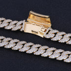 Iced Out Cuban Chain Necklace Stainless Steel 13MM