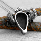 Viking Horned Ram Head Necklace — Nordic Amulet, Stainless Steel