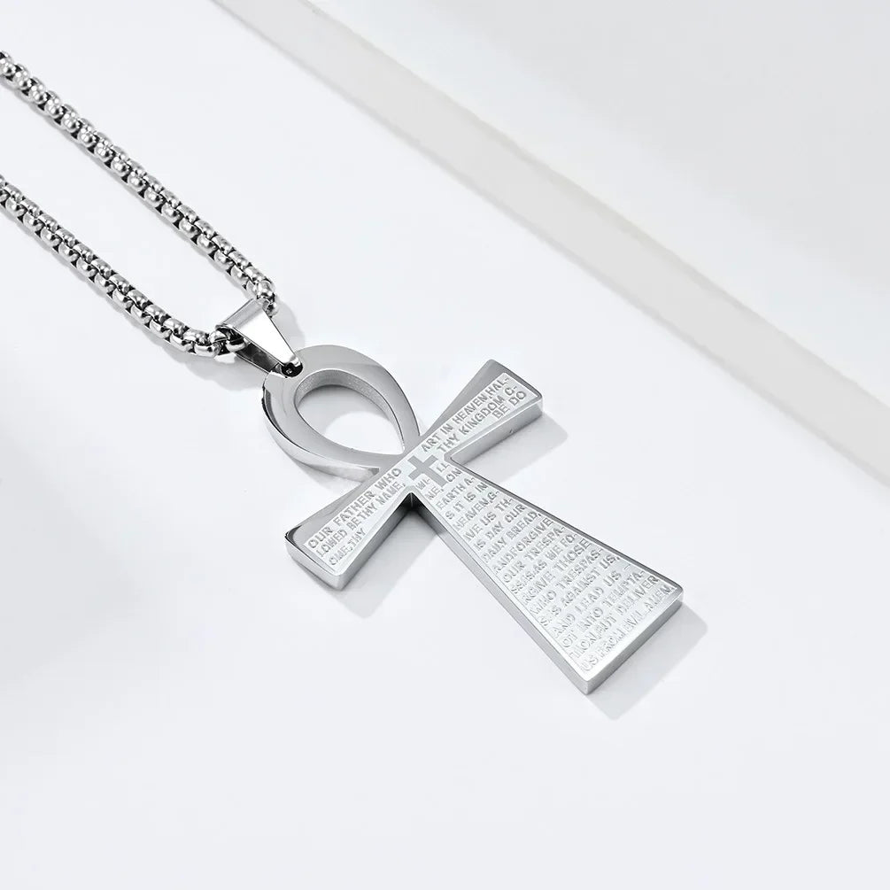 Jesus Christ Cross Mens Necklace Gold Color Cross Religious Pendant Necklace Accessory Chain Accessories