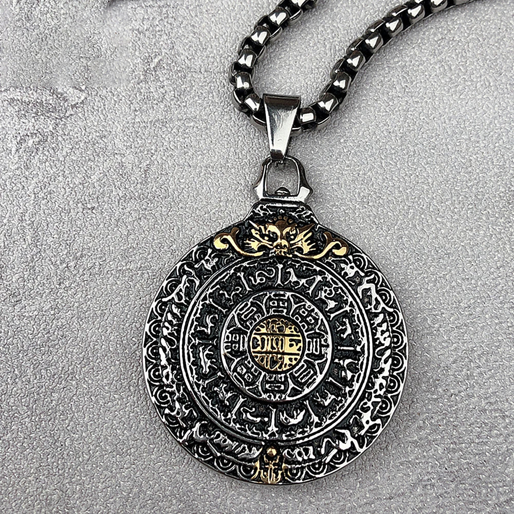 Bagua Pendant Necklace — Stainless Steel