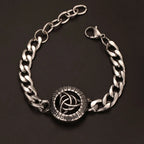 Medieval Norse Viking Rune Wolf Bracelet Man Stainless Steel Valknut Witch Knot Compass Bracelet for Men Scandinavian